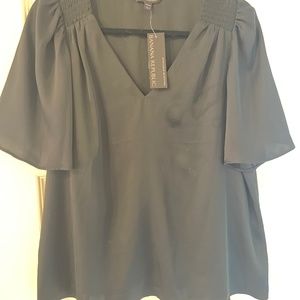 Black flutter sleeve top size M